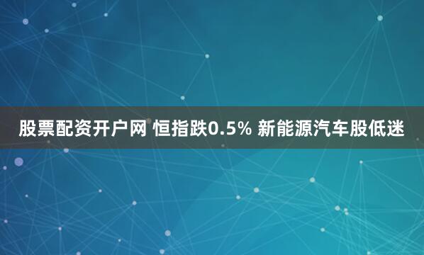 股票配资开户网 恒指跌0.5% 新能源汽车股低迷