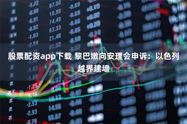 股票配资app下载 黎巴嫩向安理会申诉：以色列越界建墙